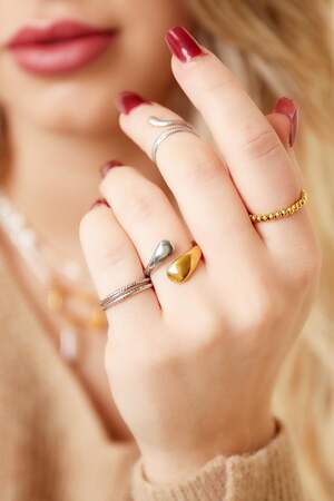 Tweekleurige roestvrijstalen ring Ring Ring Goud kleur Stainless Steel One size h5 Afbeelding3
