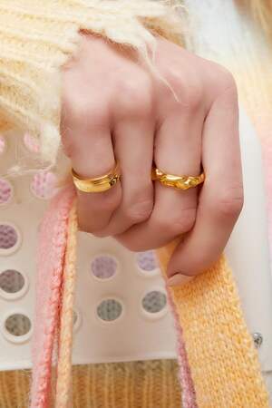 Ring organic shape Gold Color Stainless Steel One size h5 Picture3