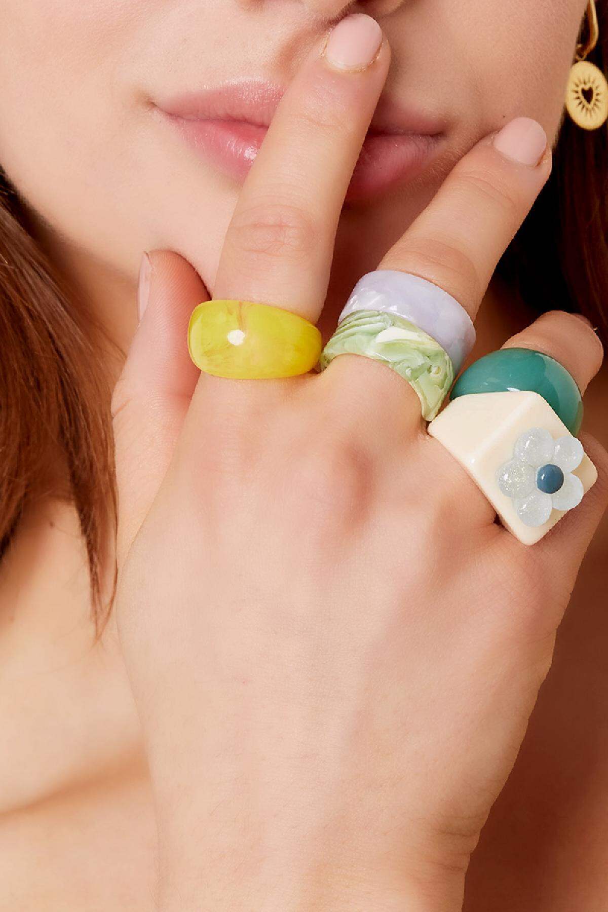 Poly resin ring Pink 18 Picture3