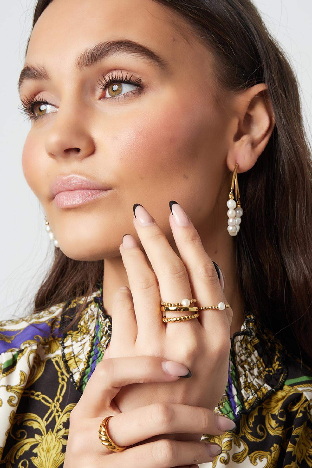 Anello elastico con perla Gold Pearls One size h5 Immagine3