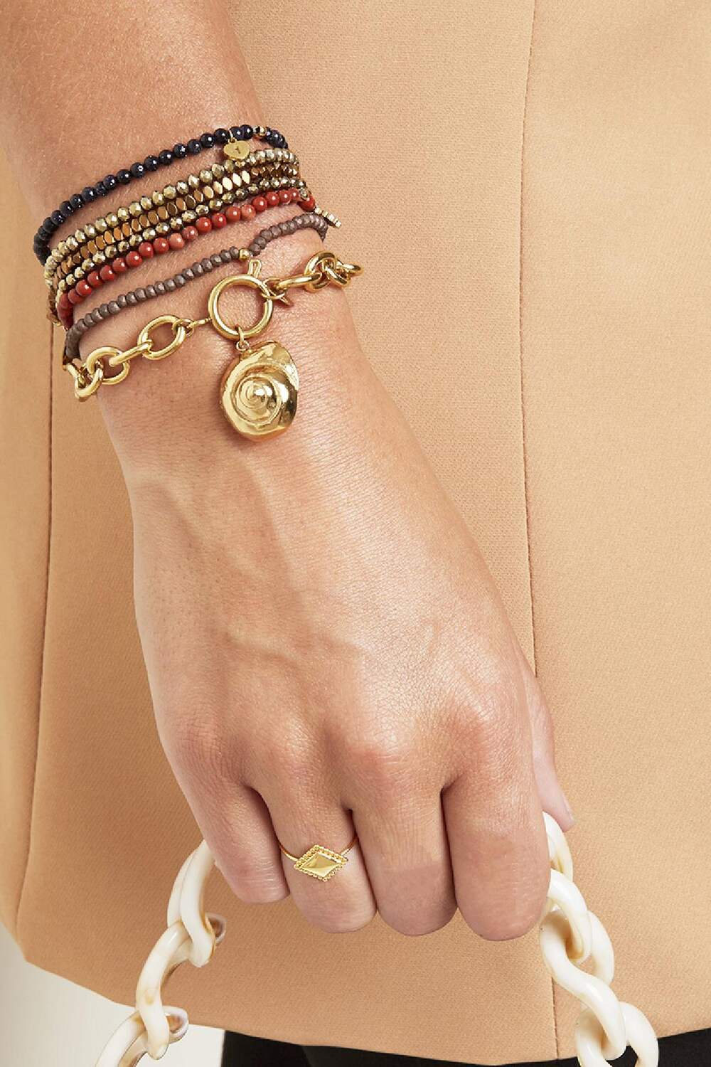Bracelet Shell Gold Color Stainless Steel h5Picture2