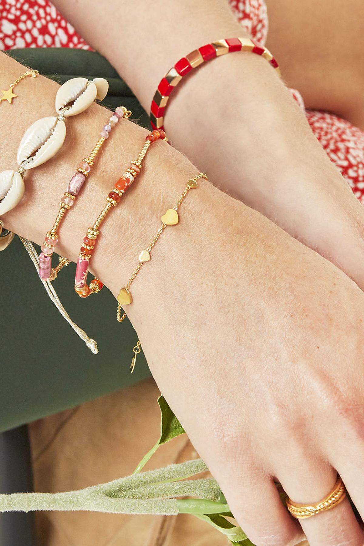 Armband Row Coins Stars Goldfarbe Edelstahl h5 Bild2