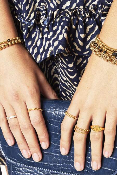 Bracelet Big Beads Gold Color Stainless Steel-6MM 2