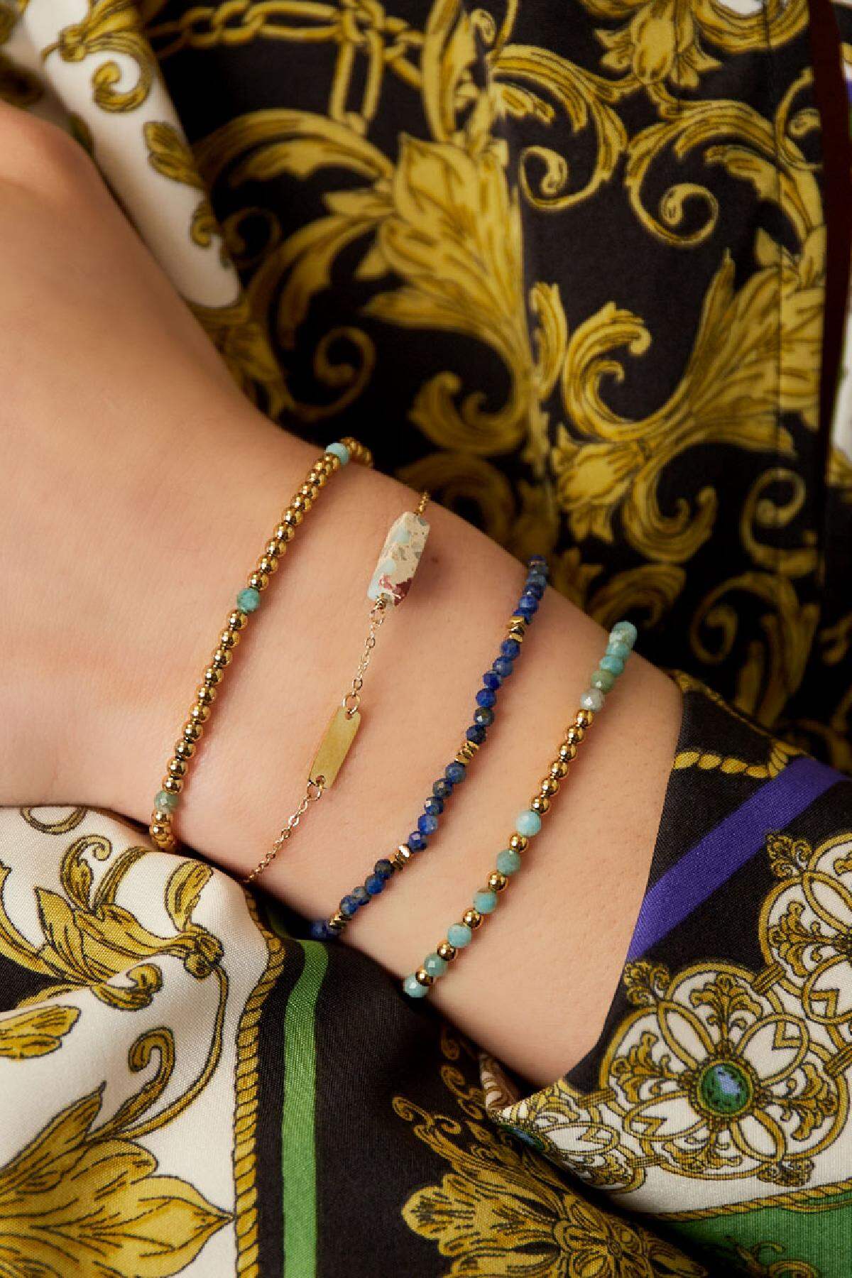 Bracelet Beads Spheres Gold Color Stainless Steel 2