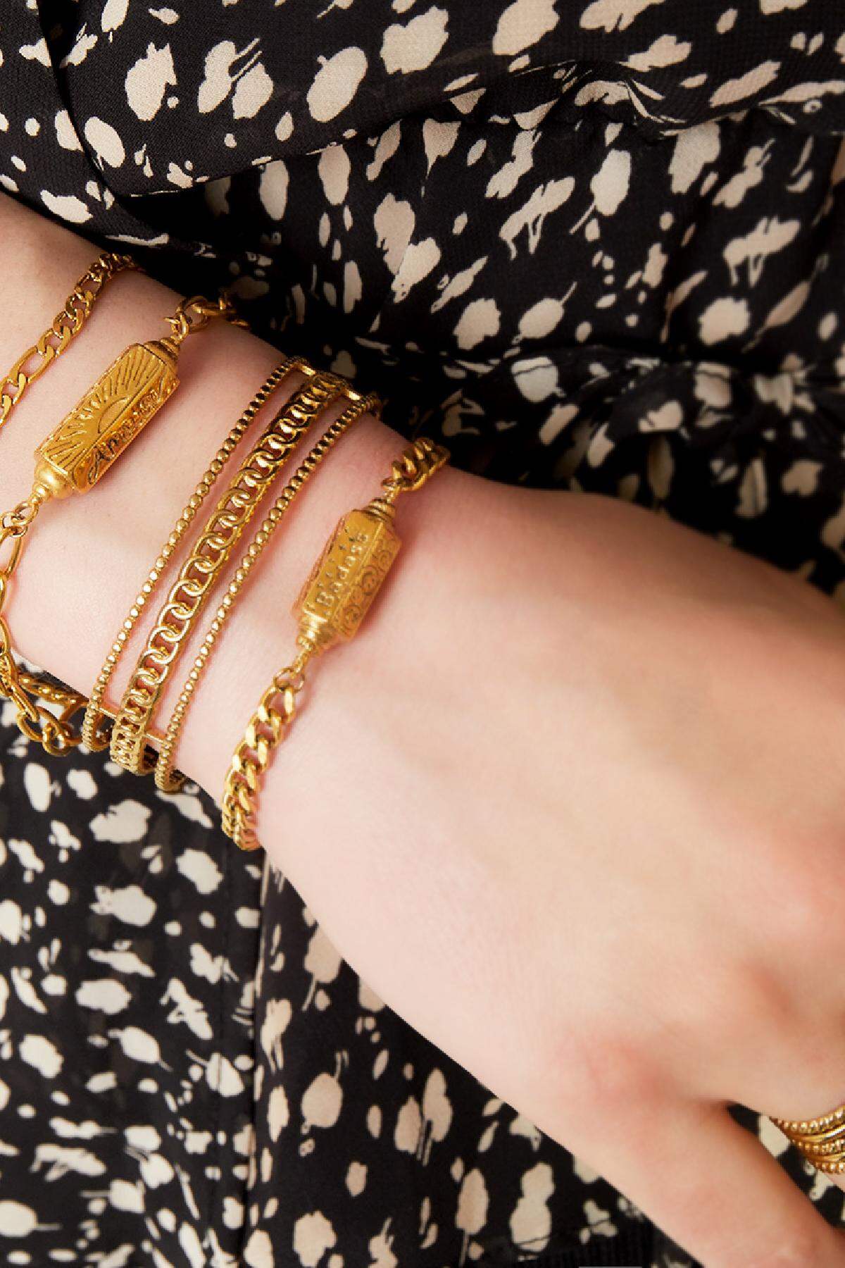 Armband Anhänger Badass Goldfarbe Edelstahl Bild2