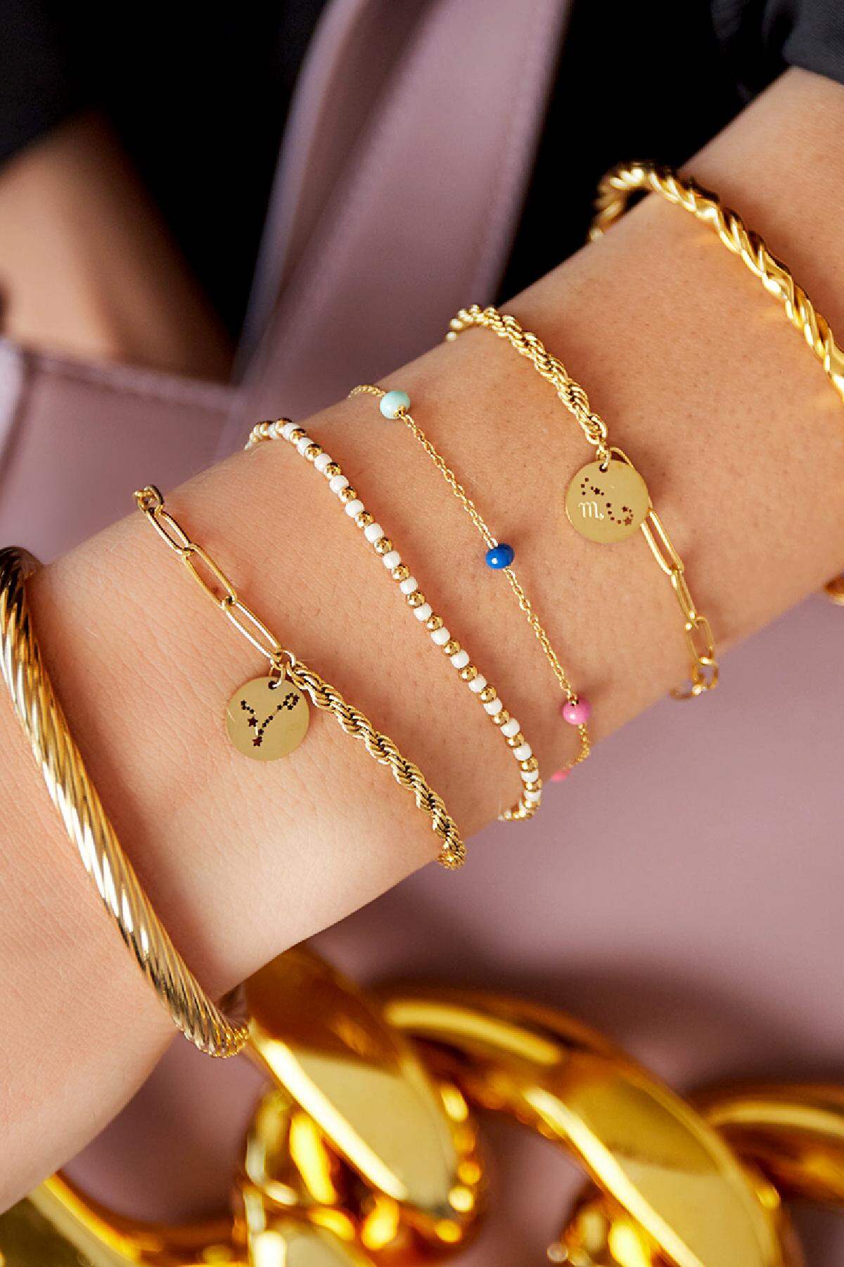 Bracciale zodiaco Ariete Gold Stainless Steel h5 Immagine2
