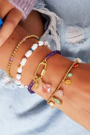 Armband mit Karabinerverschluss Lila Stone h5 Bild3