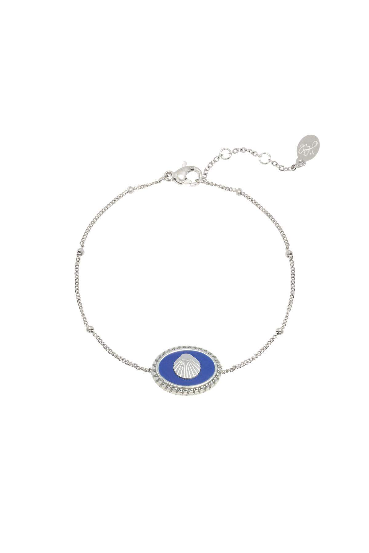 Armband Charming Shell Blau Edelstahl
