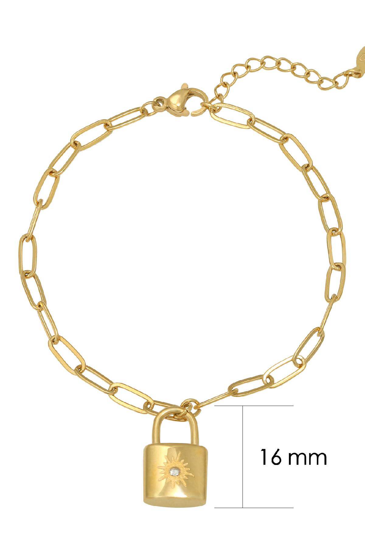 Bracciale Little Lock Gold Stainless Steel Immagine2