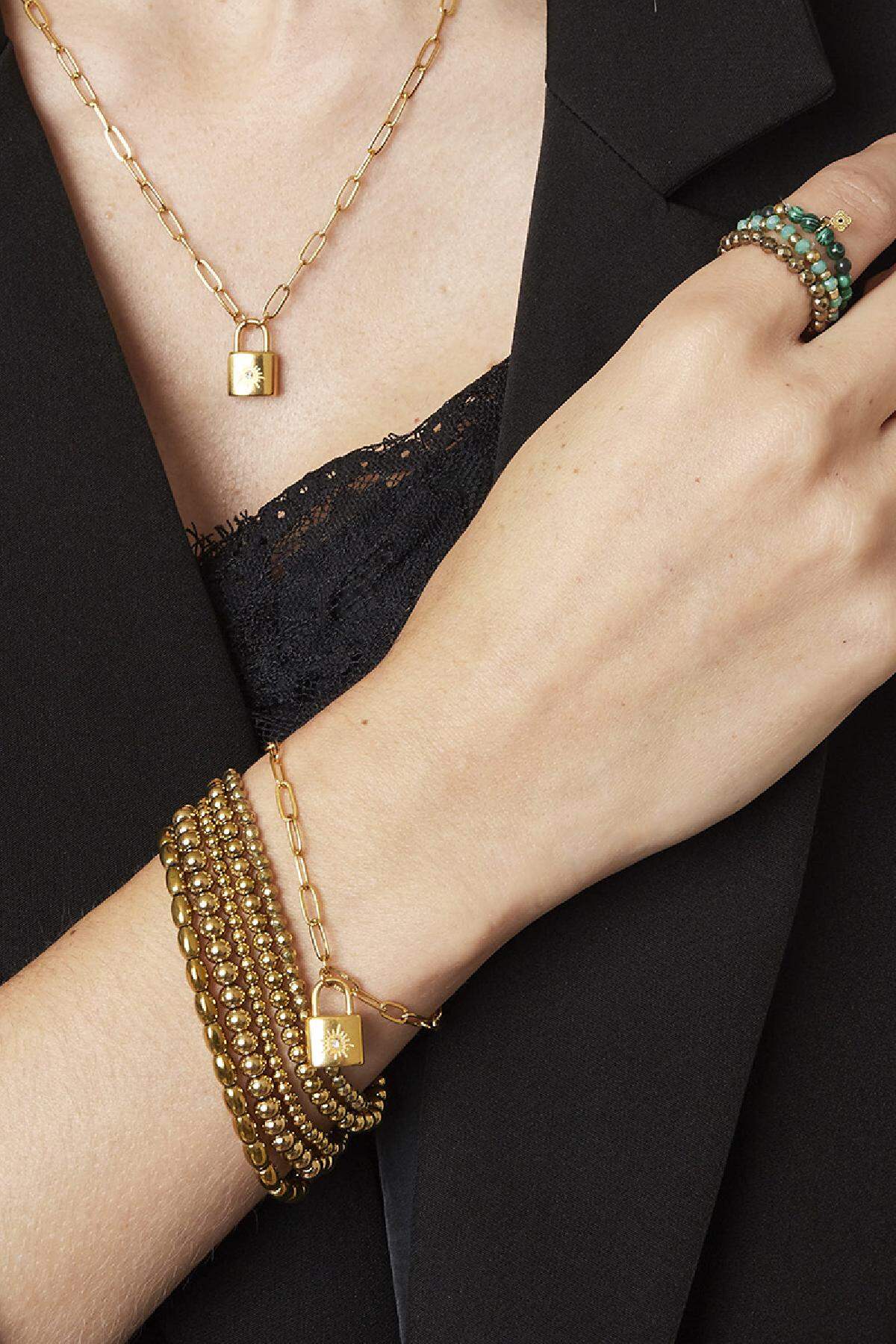 Bracciale Little Lock Gold Stainless Steel Immagine3