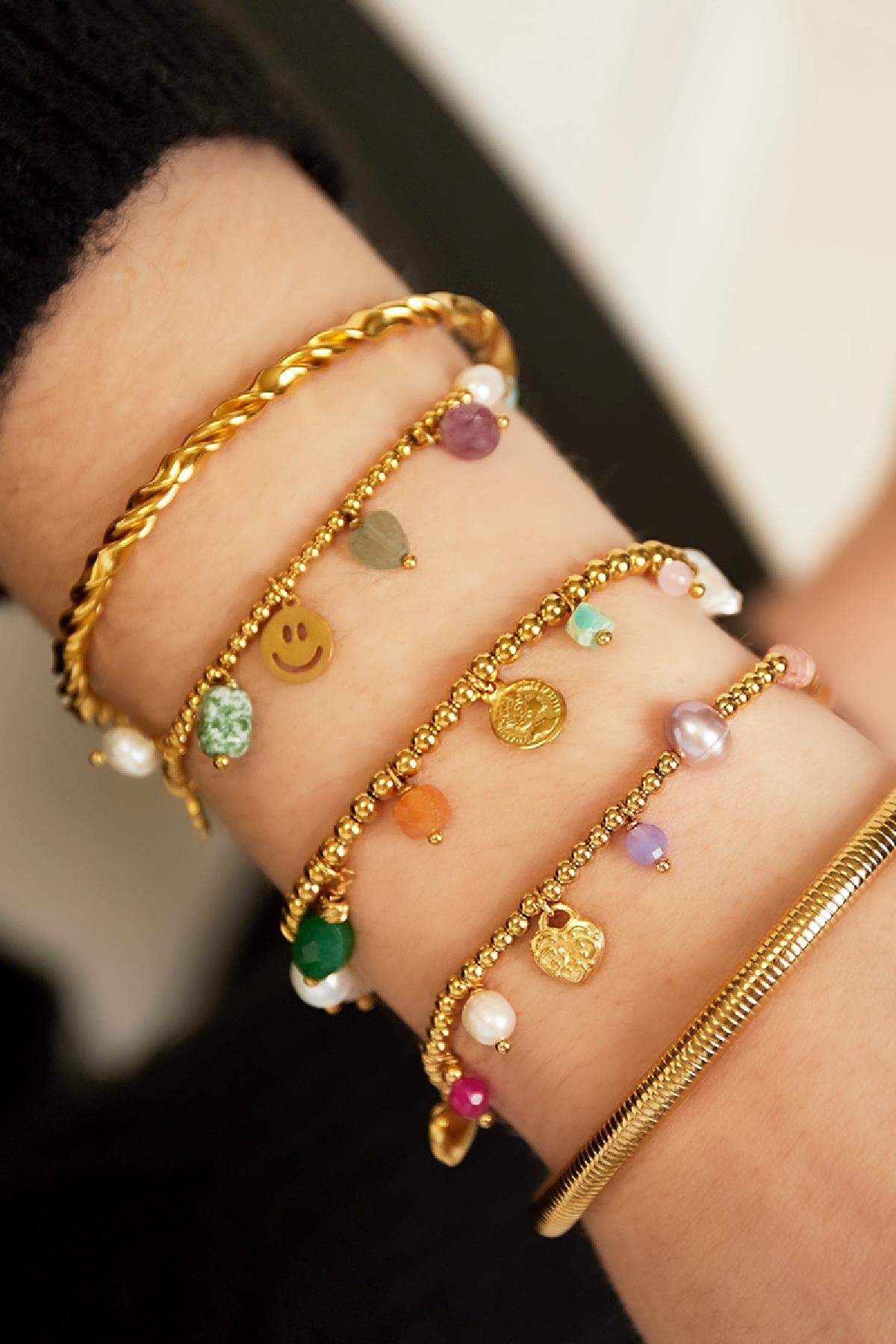 stainless steel bracelet beads the good life  2