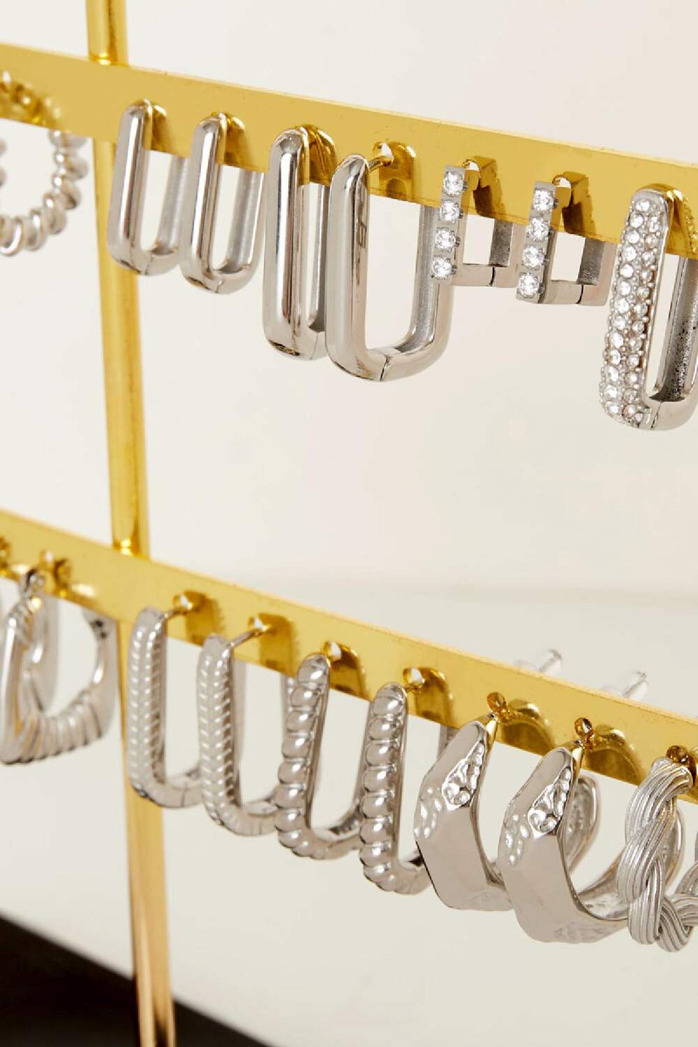 Pendientes expositor aros plata (Pack with plastic bag) Acero inoxidable h5Imagen2
