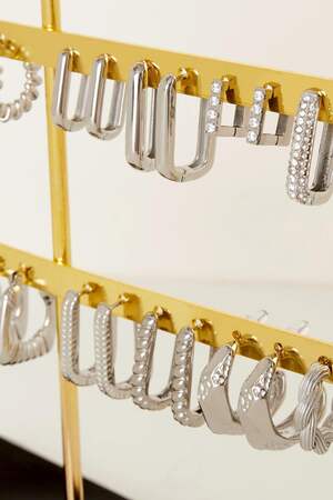 Pendientes expositor aros plata (Pack with plastic bag) Acero inoxidable h5 Imagen2