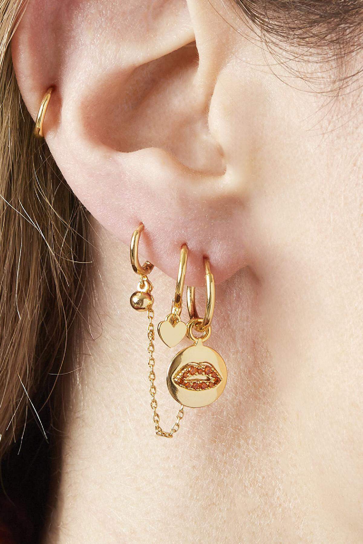 Boucles d'oreilles Lips and Love Cuivré Image2