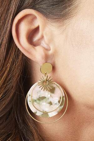 Boucles d'oreilles Rounder Gris Acier inoxydable h5 Image2