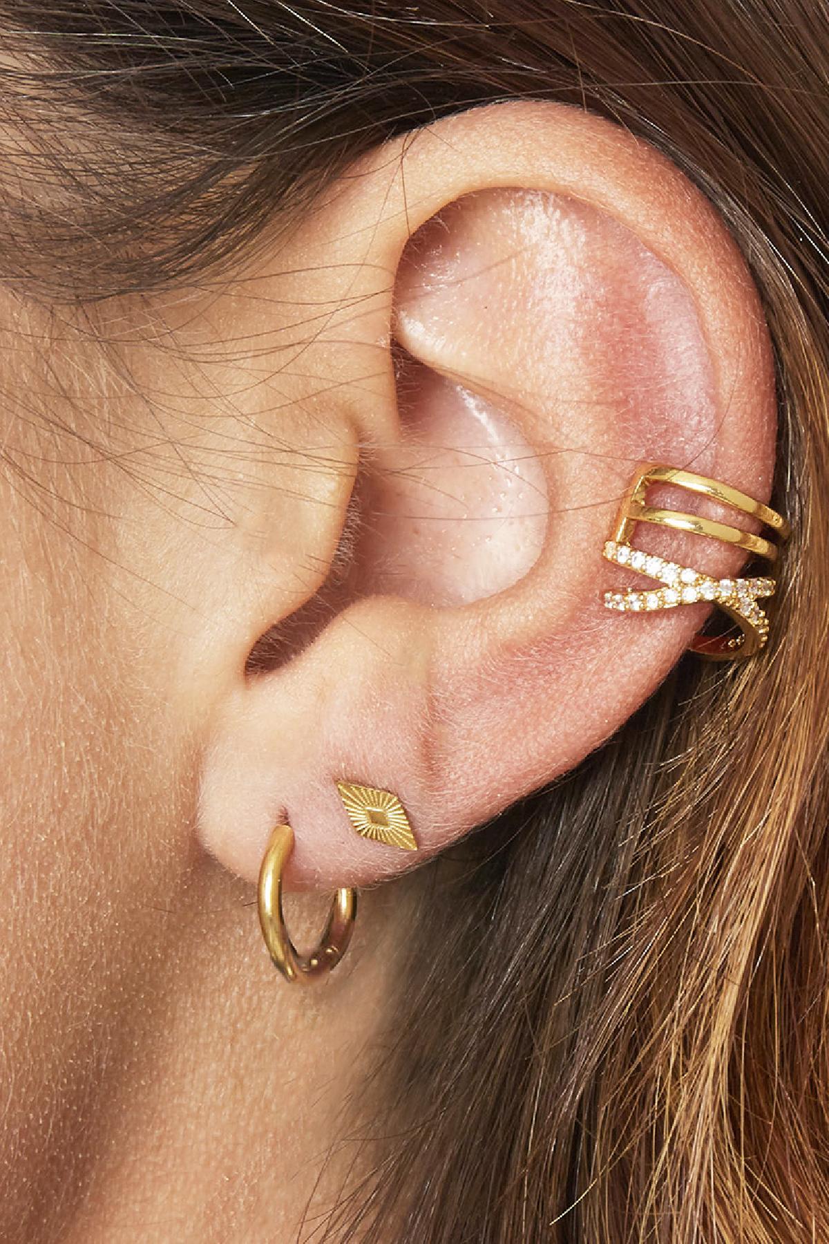 Groothandel Earcuff Grace Zilverkleurig Koperen Oorkapje voor Vrouwen - Set van 1, foto 2 van 2