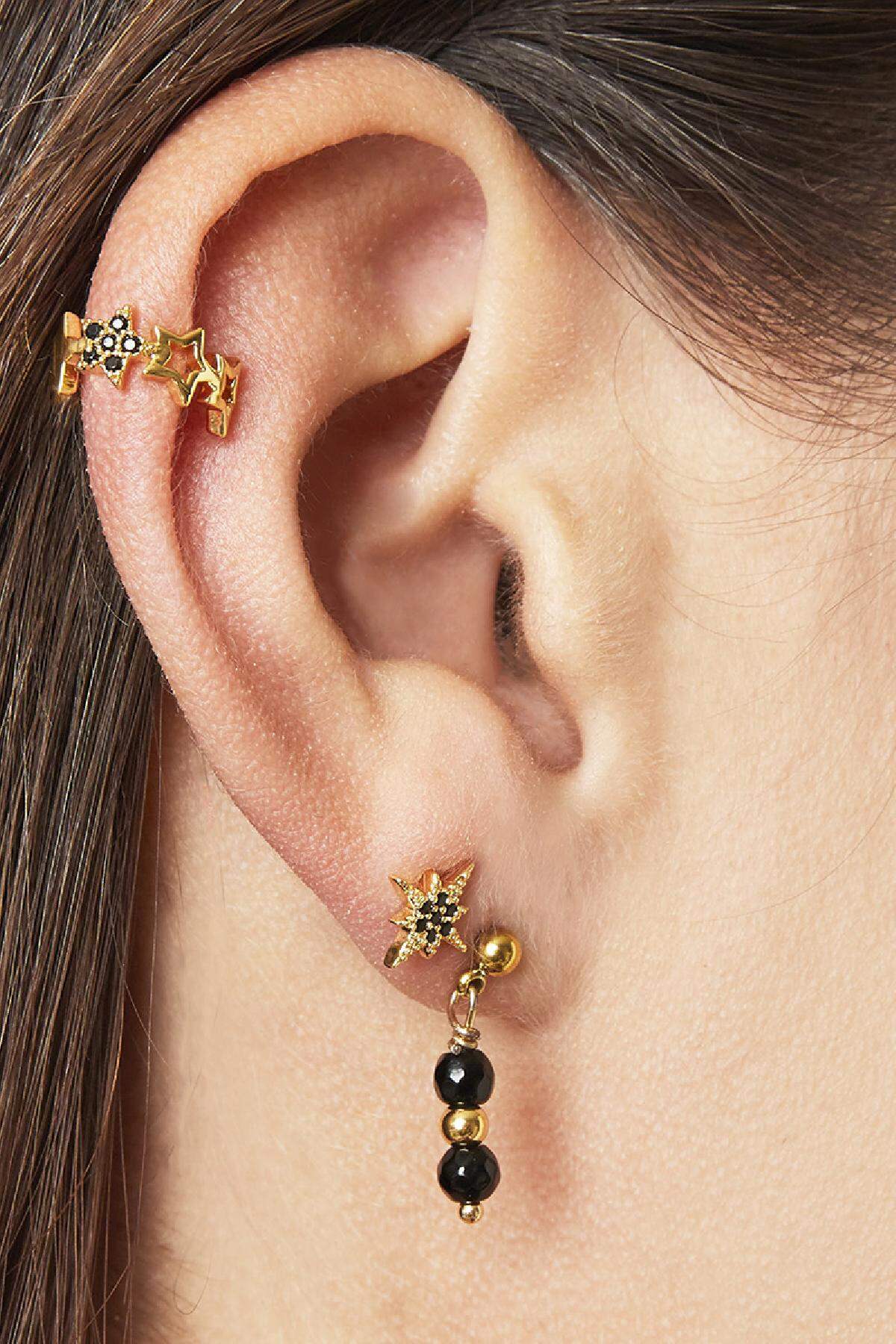 Earcuff Stars in a Row Goldfarbe Kupfer h5 Bild2