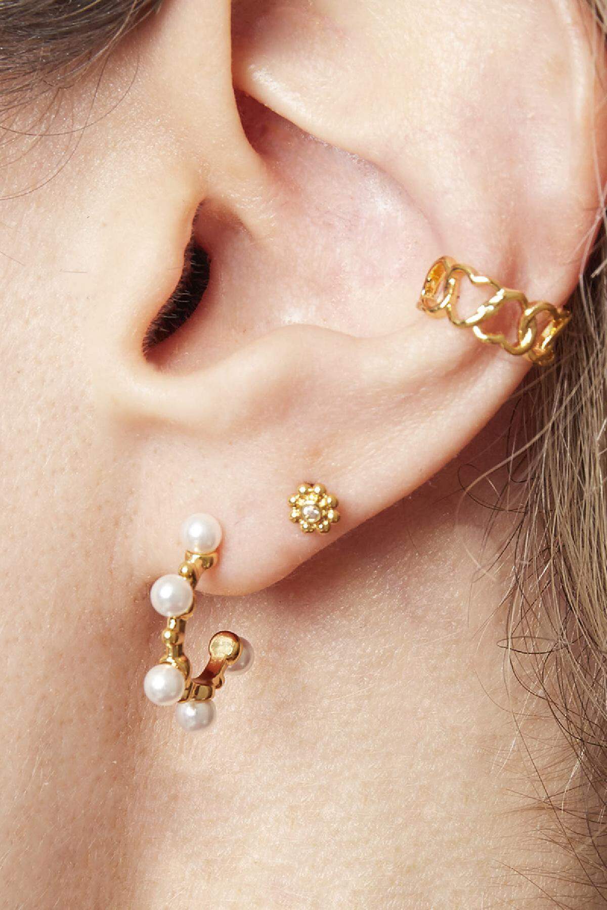 Orecchini Perla carina Gold Copper h5 Immagine2