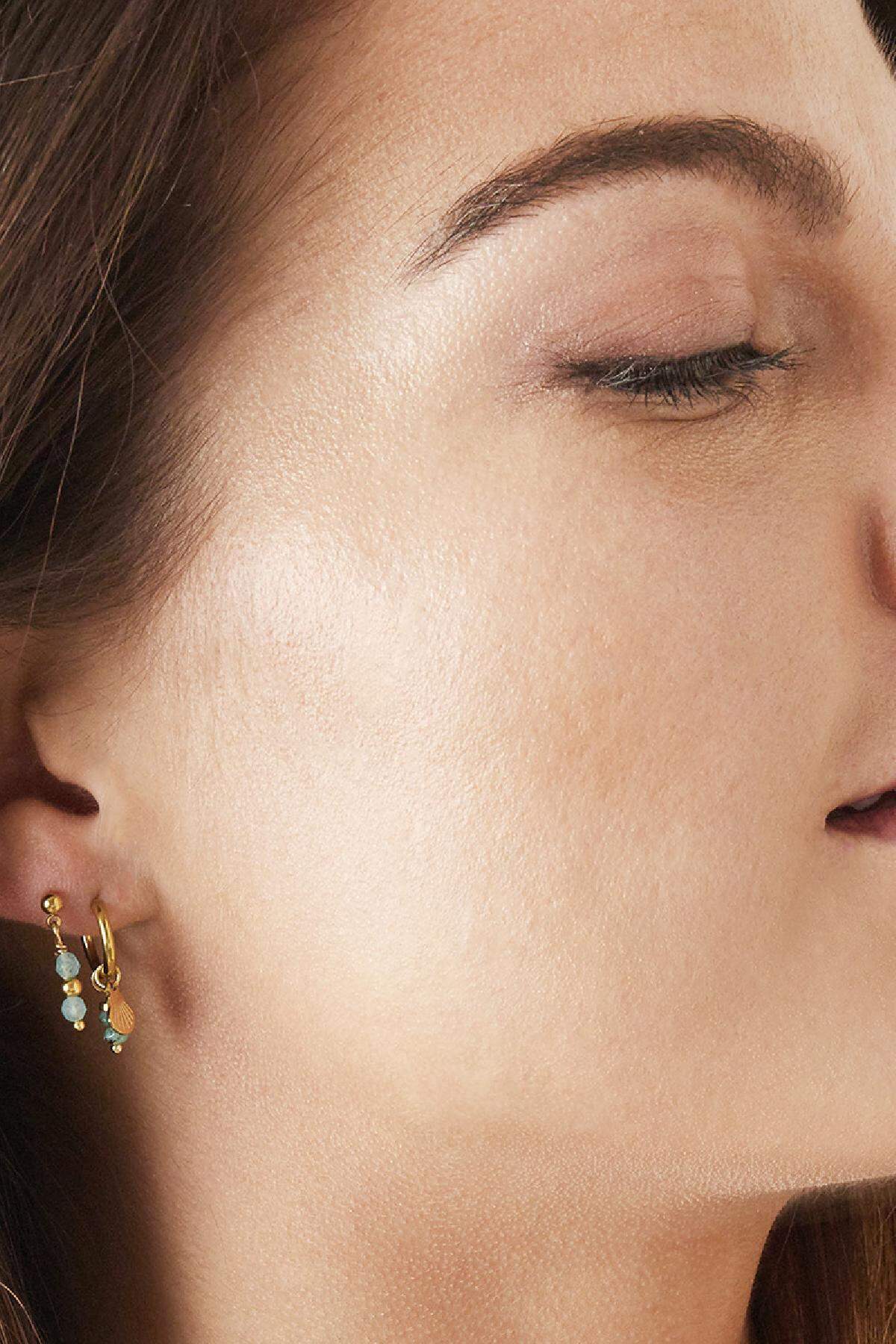Boucles d'oreilles Little Shell Rose Acier inoxydable h5 Image2