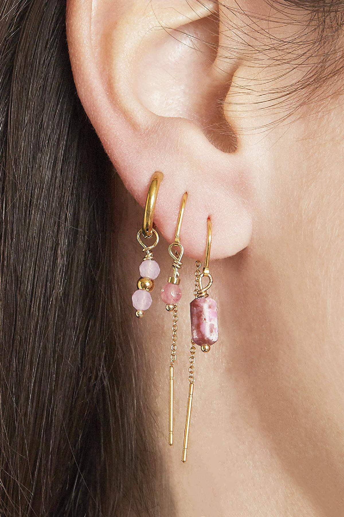 Boucles d'oreilles Red Admiral Rose pâle Acier inoxydable h5 Image2