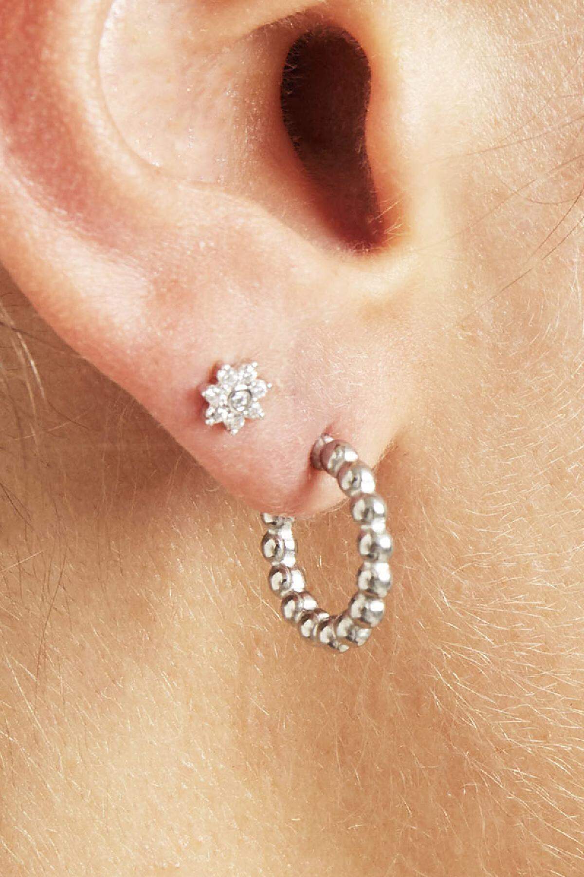 Boucles d'oreilles Dotted S Argenté Acier inoxydable h5 Image2
