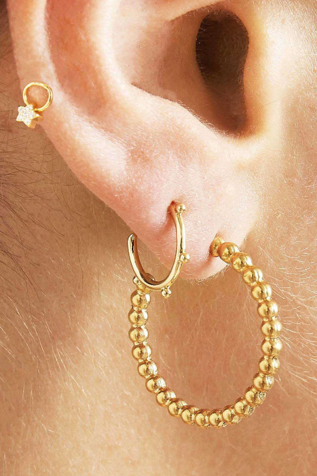 Boucles d'oreilles Dotted M Acier inoxydable h5 Image2