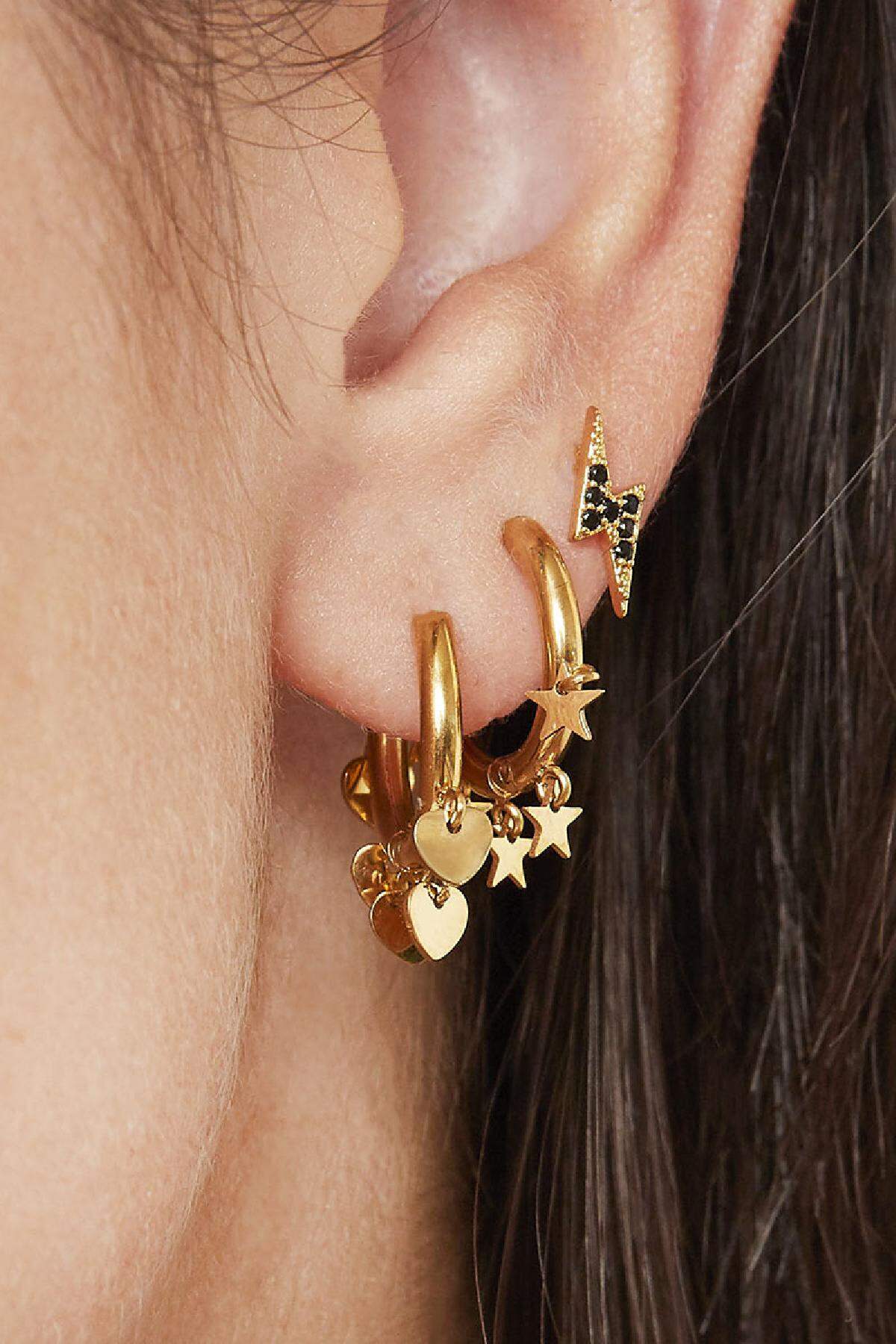 Boucles d'oreilles Floating Stars Acier inoxydable h5 Image2