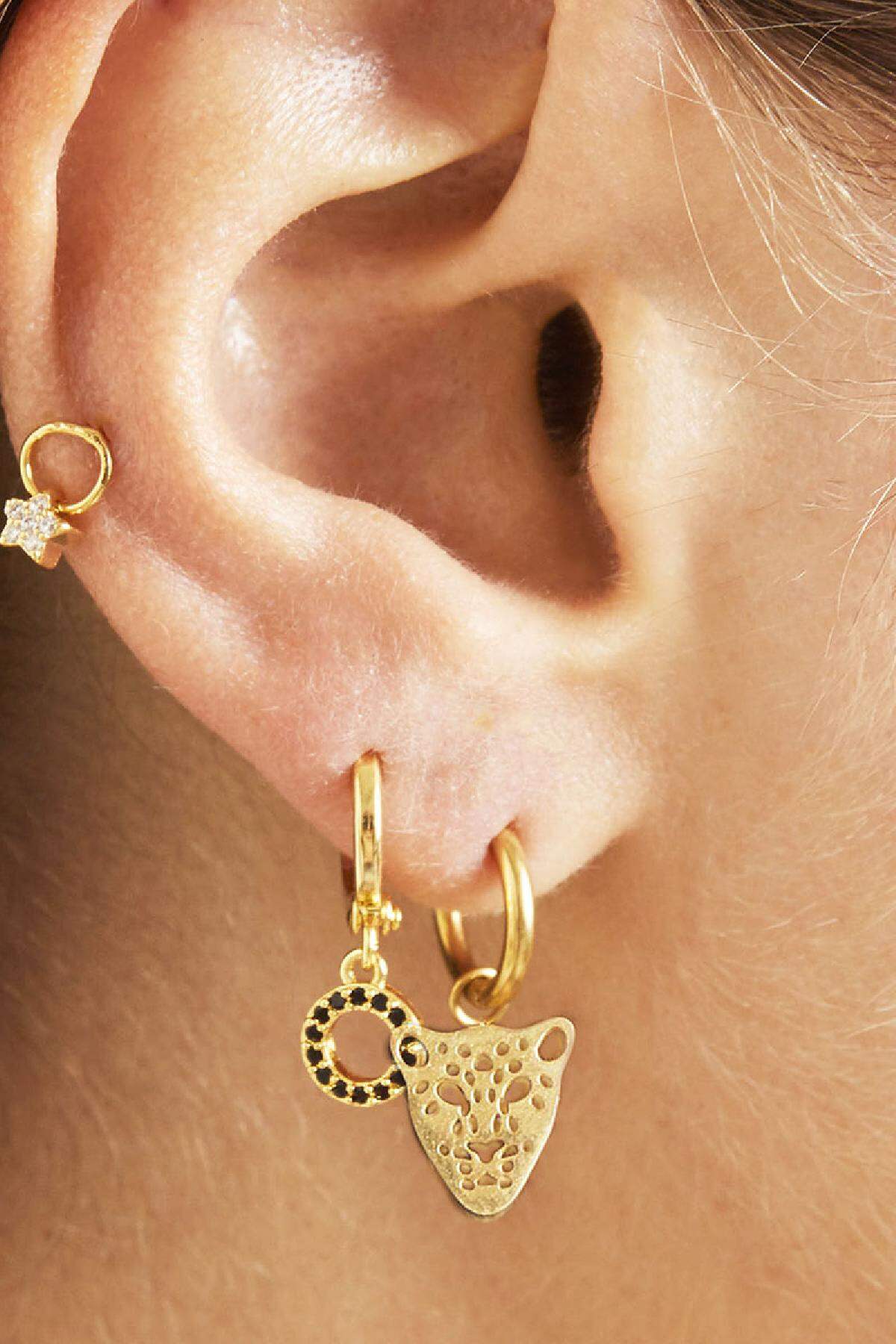 Earrings Tiny Star Silver Color Copper Picture2