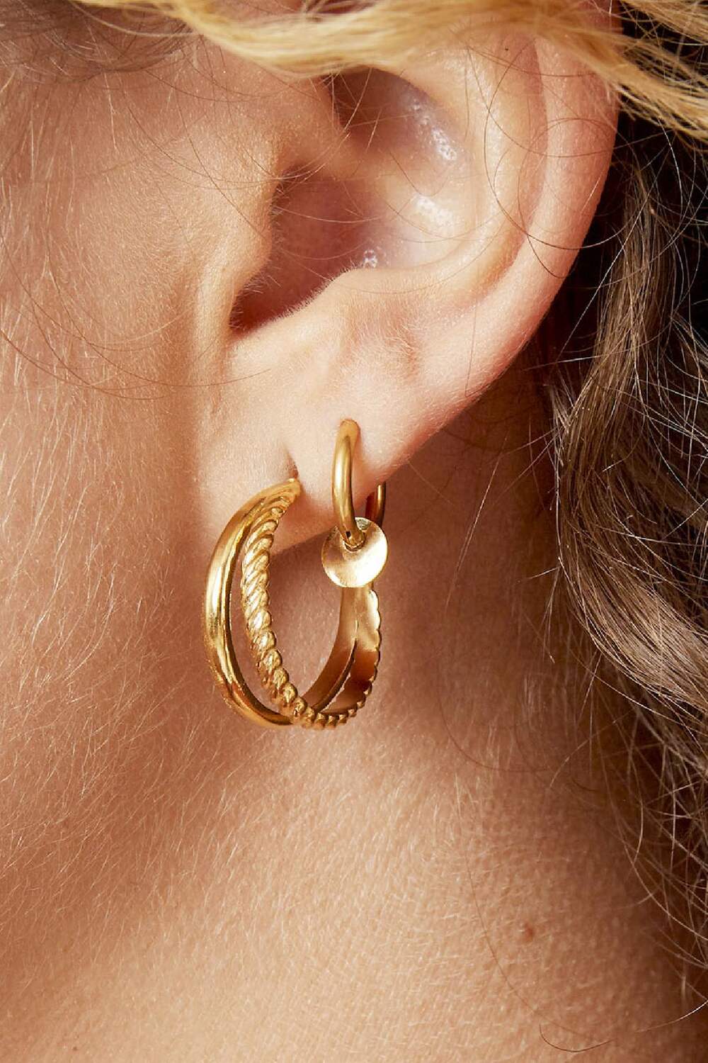 Earrings Sophisticated Gold Color Stainless Steel h5Picture2