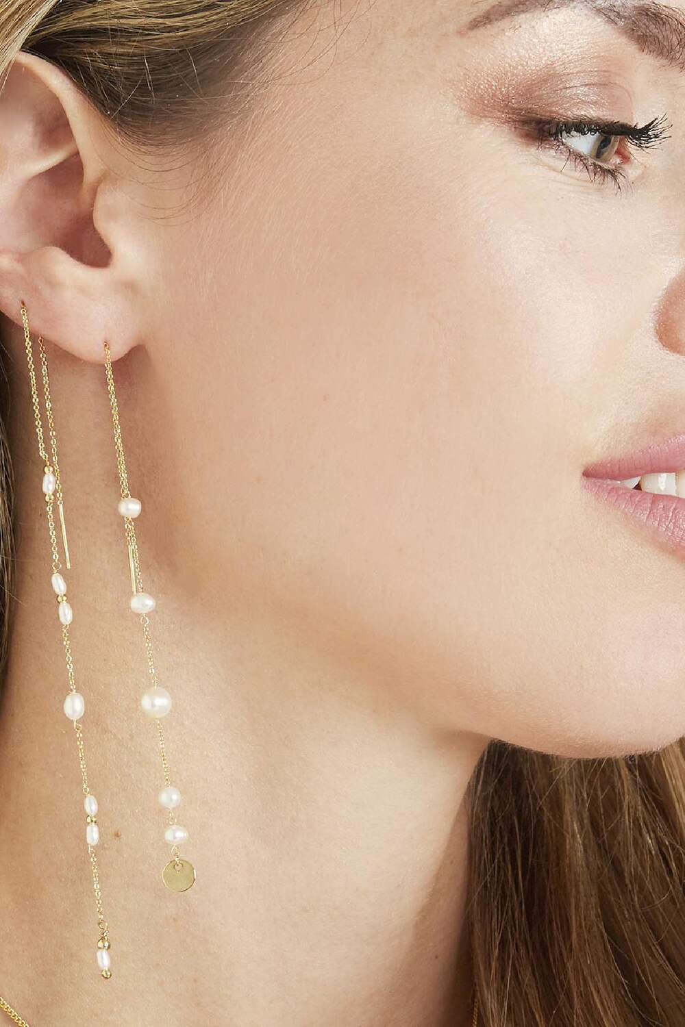 Pendientes Drop Down Circle Plata Cobre h5Imagen2