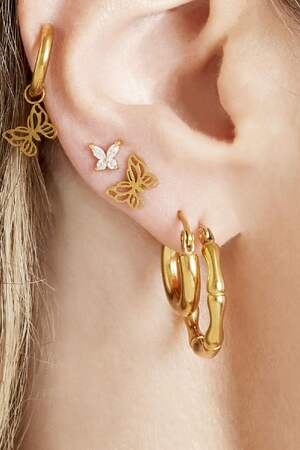 Pendientes Little Butterfly Color dorado Acero inoxidable h5 Imagen2