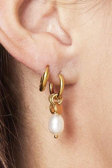 Earrings Pearl Drops Stainless Steel 2