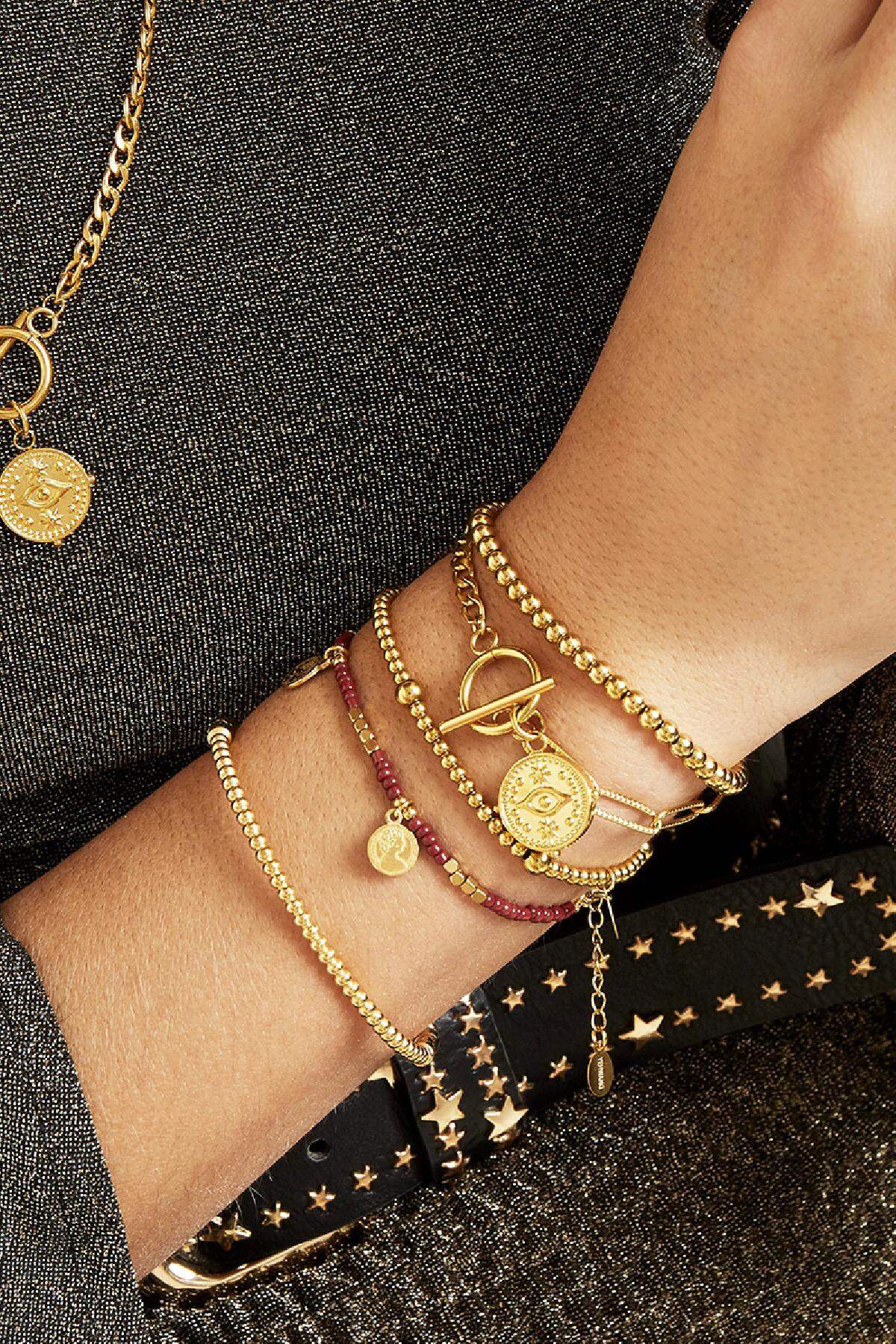 Bracelet Locked Eye Gold Stainless Steel Immagine3