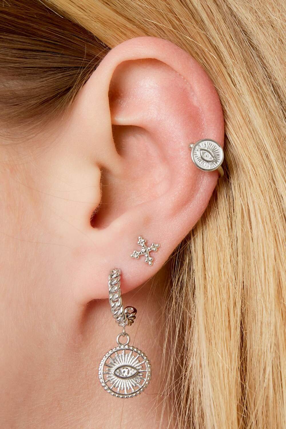 Pièce D'oreille Avec Oeil Acier Inoxydable h5Image2