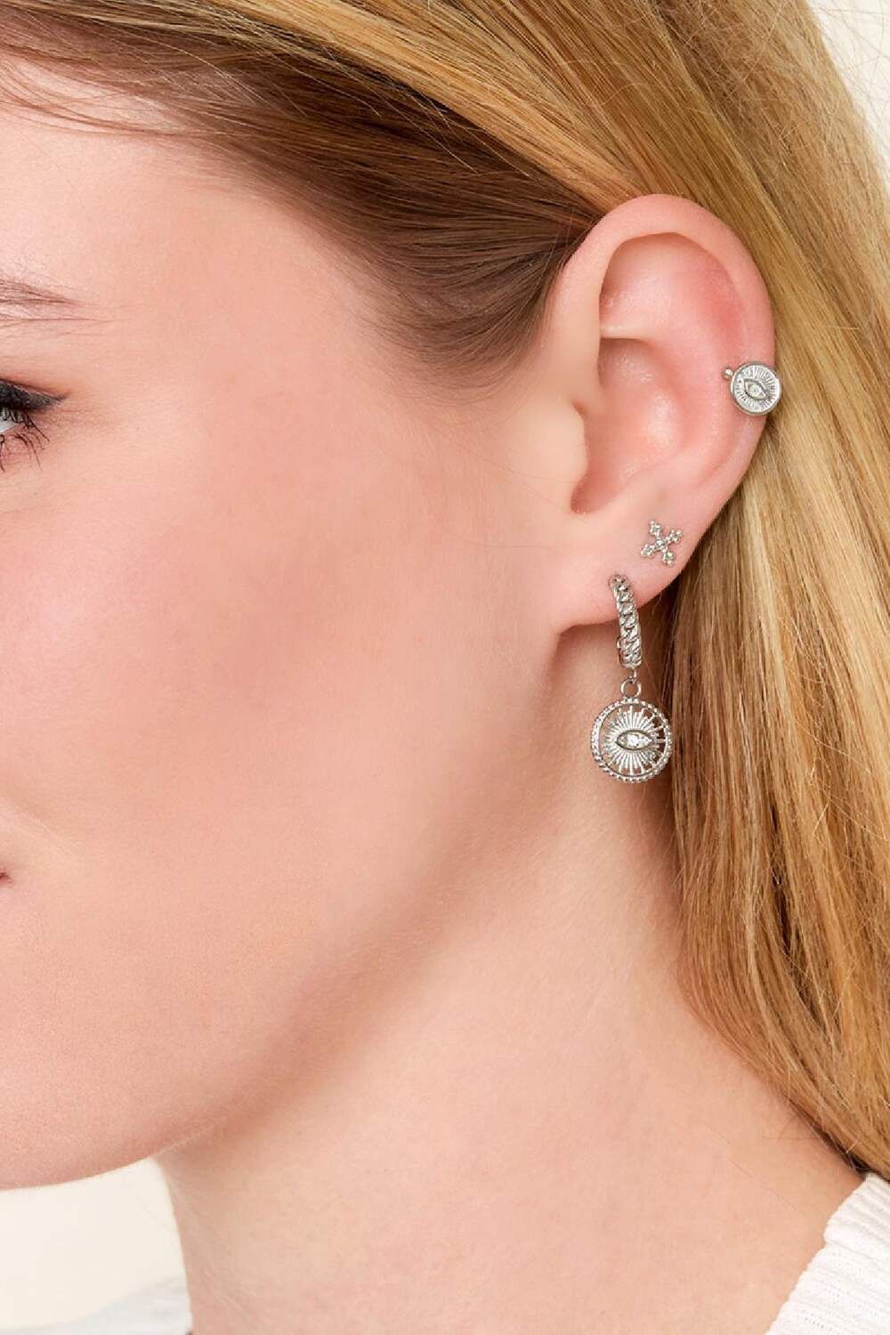 Pièce D'oreille Avec Oeil Acier Inoxydable h5Image3