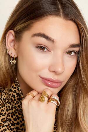 Earrings Diamond Cross Gold Color Stainless Steel h5 Picture3