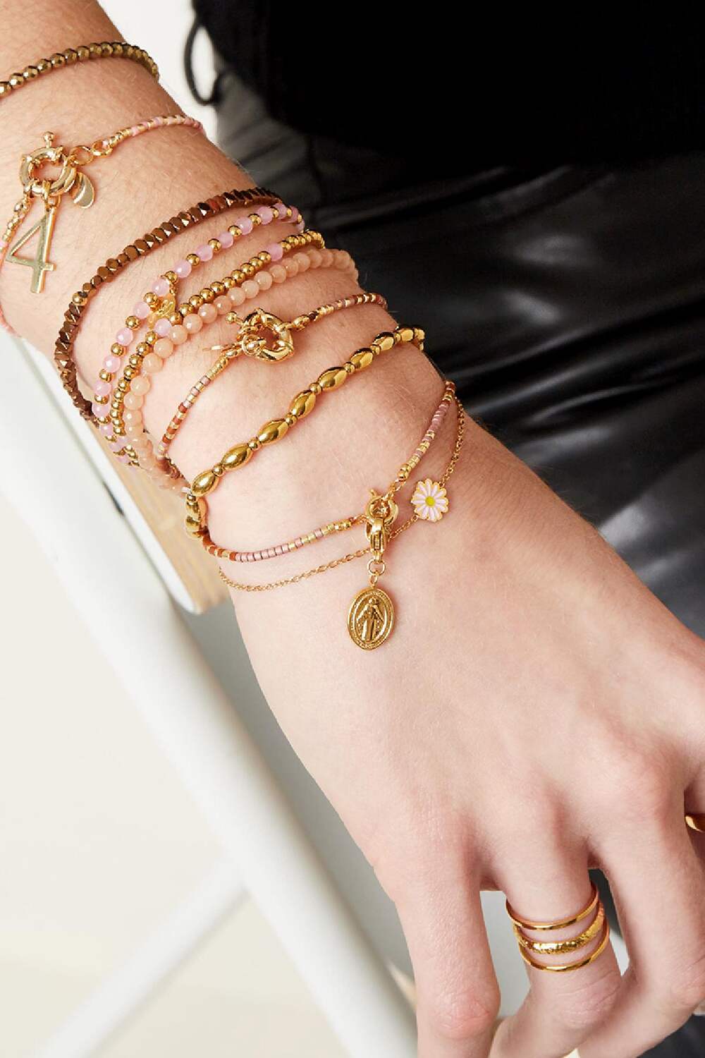 Armband Petals Rosa Edelstahl h5Bild2