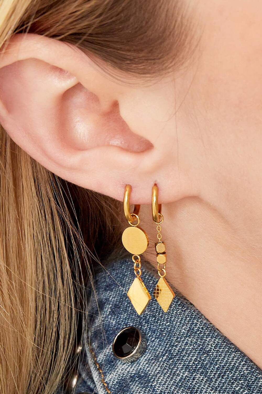 Ohrringe Be Cool Goldfarbe Edelstahl h5Bild3