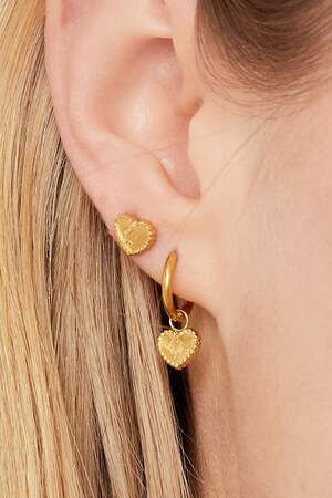 Ohrringe Clover Heart Goldfarbe Edelstahl h5 Bild2