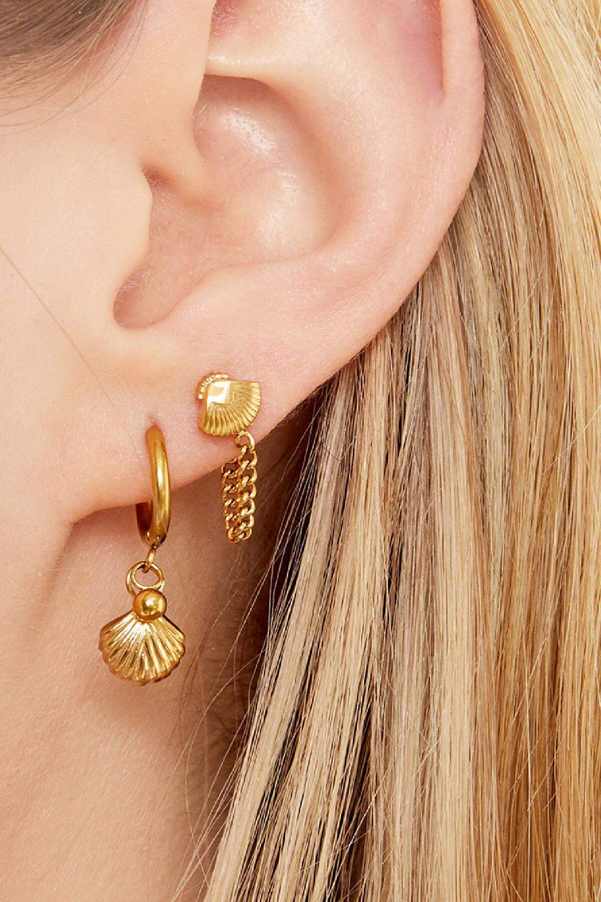 Boucles d'oreilles Hanging Shell Acier inoxydable h5 Image2