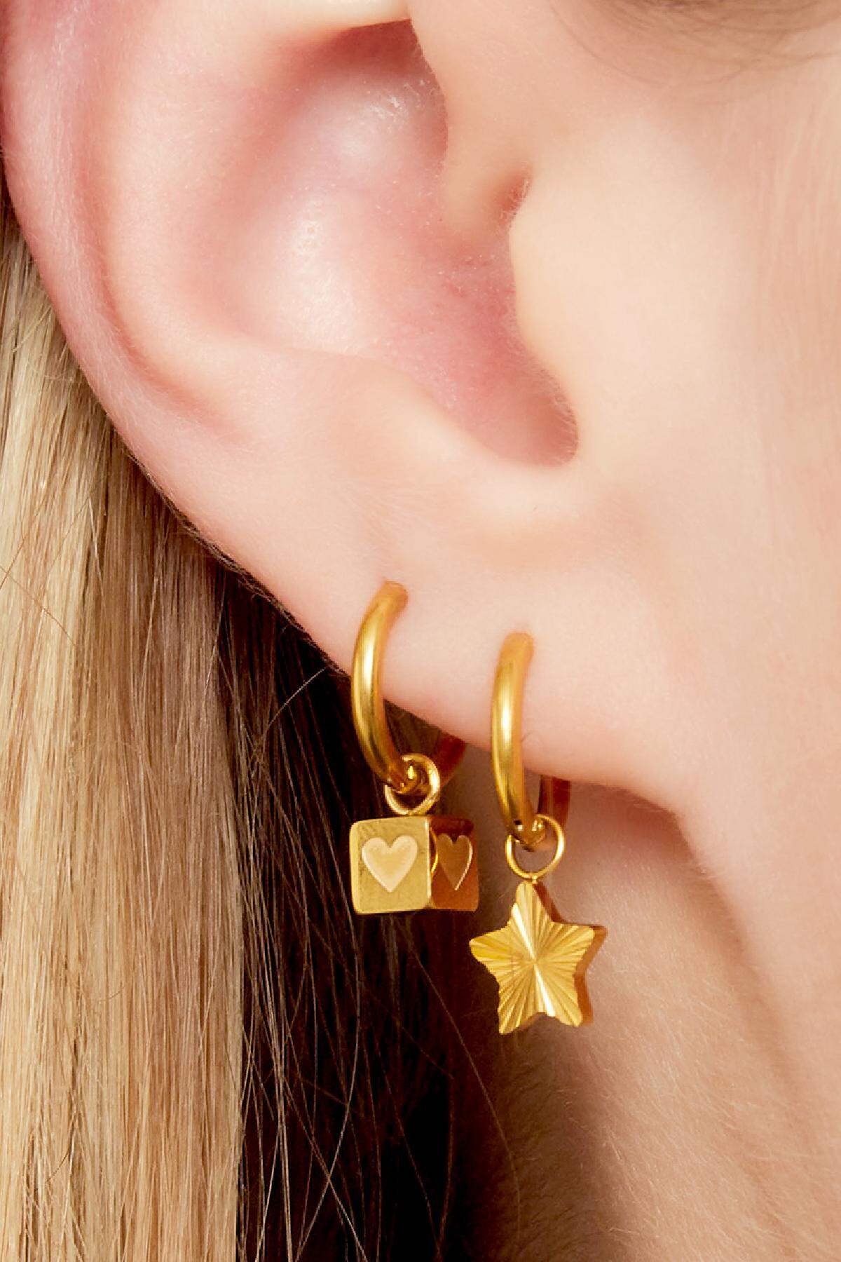 Pendientes cubo Plata Acero inoxidable h5 Imagen2