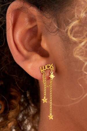 Ohrringe Luck und Sterne Goldfarbe Edelstahl h5 Bild2