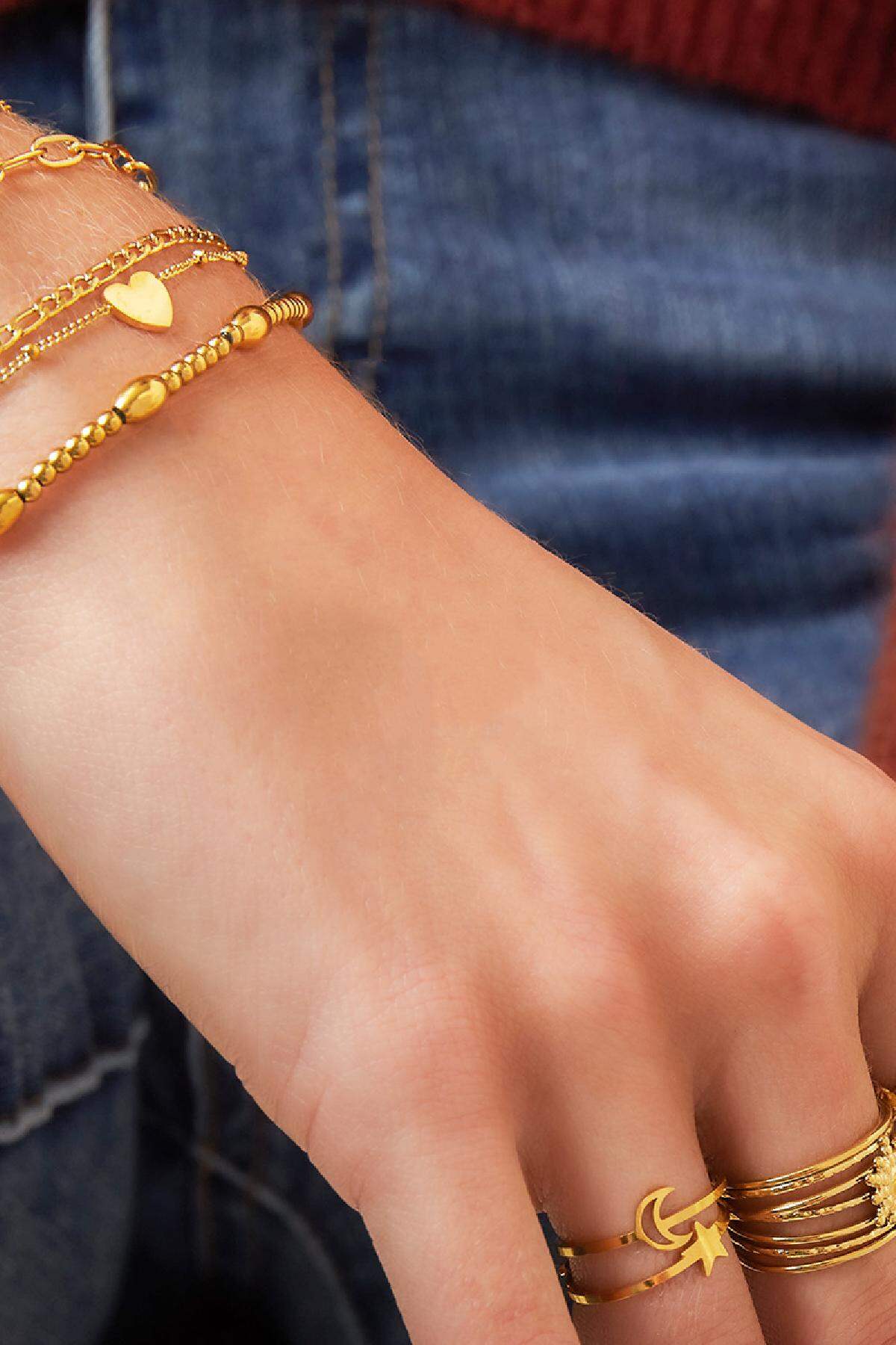 stainless steel bracelet heart 