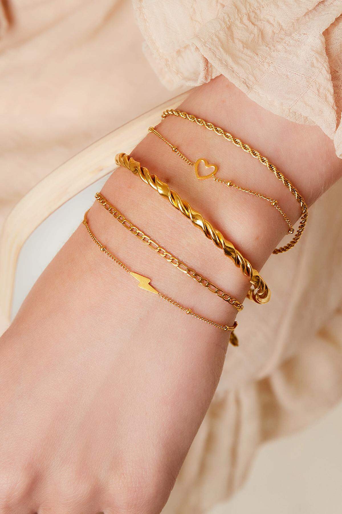 Bracciale multistrato in acciaio inossidabile Gold Stainless Steel 2