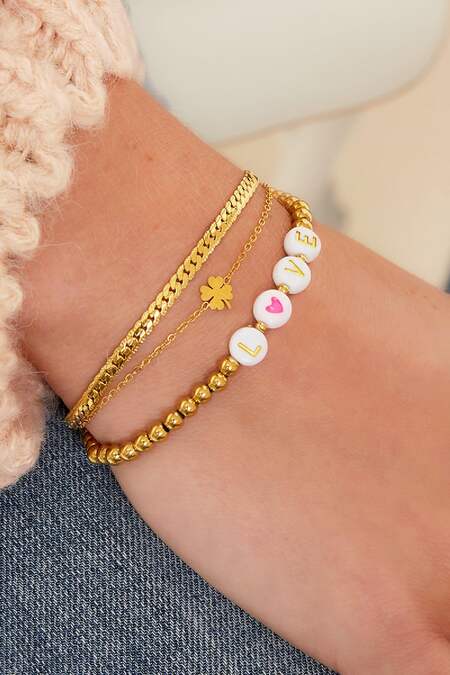 Bracciale multistrato in acciaio inossidabile Gold Stainless Steel