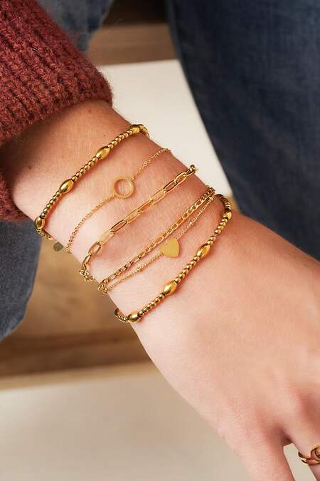 Bracciale multistrato in acciaio inossidabile Gold Stainless Steel