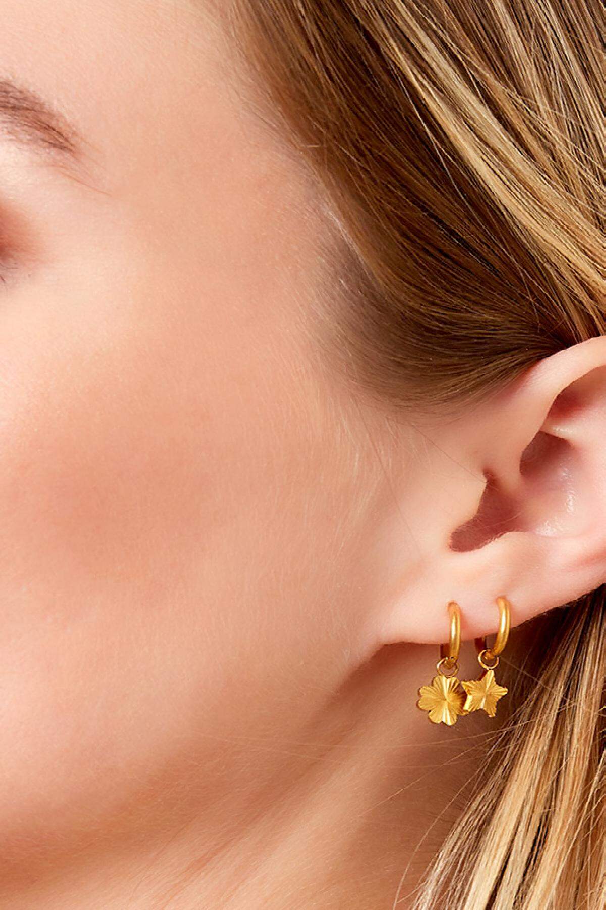 Stainles steel earrings clover Gold Color Stainless Steel