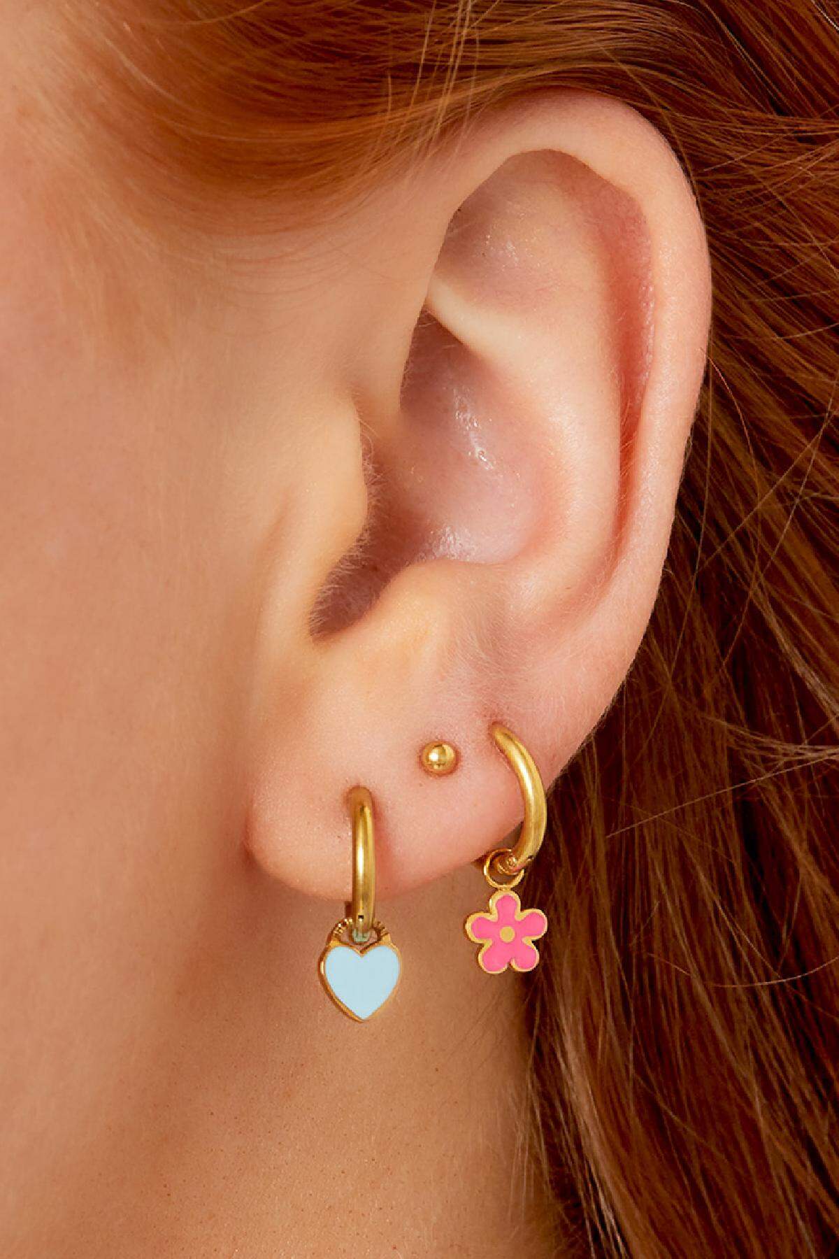 Stainless Steel Colorful Flower Earrings Stainless Steel h5 Picture2
