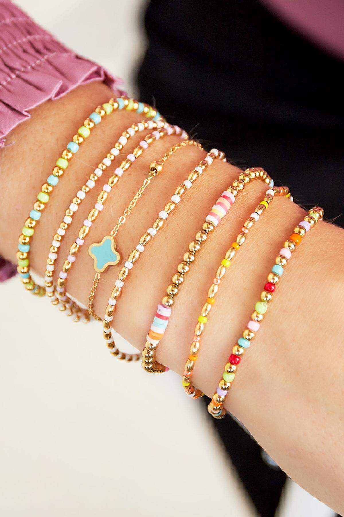 Armband farbiger Klee Grün Edelstahl h5 Bild3