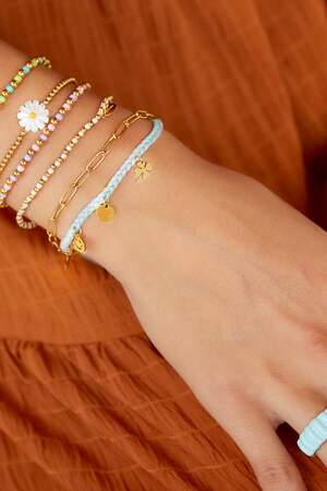 Bracelet marguerite Couleur or Acier inoxydable h5 Image3